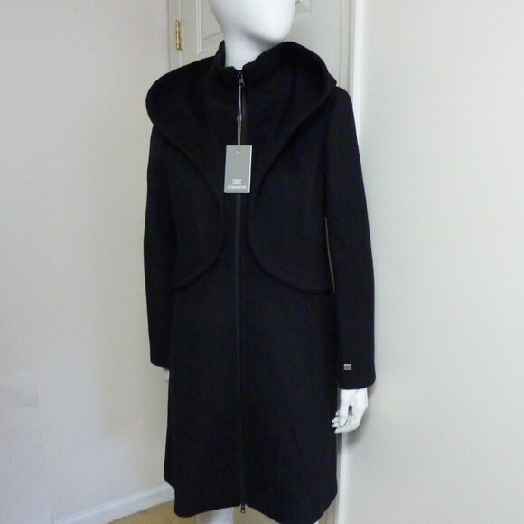 Soia & Kyo Cara Hooded Wool Blend Coat in Black - Picture 5 of 8